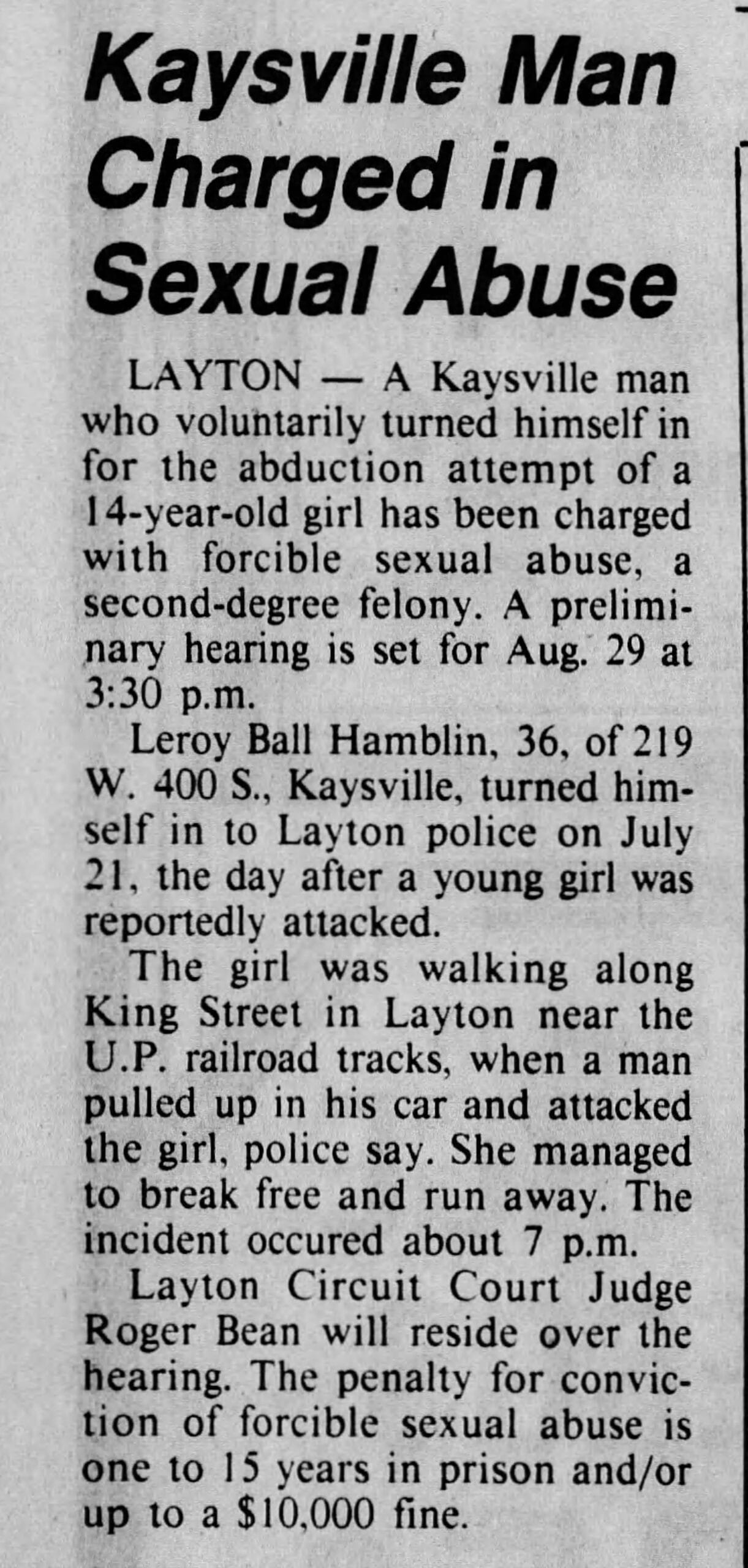 Leroy Ball Hamblin Mormon sex abuse case FLOODLIT 