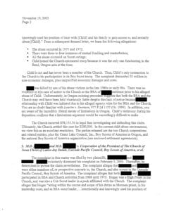 LDS church risk manager Paul Rytting letter to BSA claims manager Mark Dama, Nov. 19, 2003, p. 2