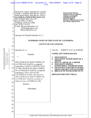 2:24-cv-08665 Complaint: John Roe CL 11 v. The Church of Jesus Christ of Latter-day Saints et al., C.D. Cal.