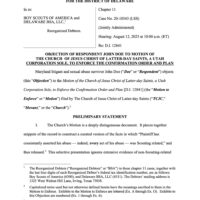 John Doe Objection to LDS Church Motion, BSA Bankruptcy, July 21, 2025