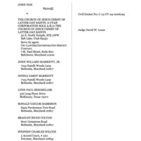 Complaint: John Doe v. LDS Church, Bill Marriott, Mormon officials
