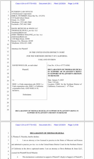 2024 CA Lawsuit: DW v. Mormon church re: child sexual abuse by Alfred Forrester