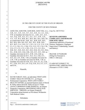 2024 Complaint v. Dr. David Farley, West Linn - 20CV37412