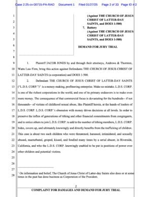 Complaint: Jacob Jones v. LDS, 2:25-cv-00715, C.D. Cal., accused Arlin Hatch - Image 3