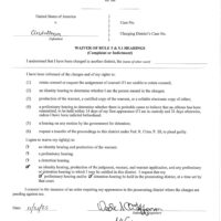 Wade Christofferson Waiver of Rule 5(c)(3) Hearing - Nov. 25, 2025